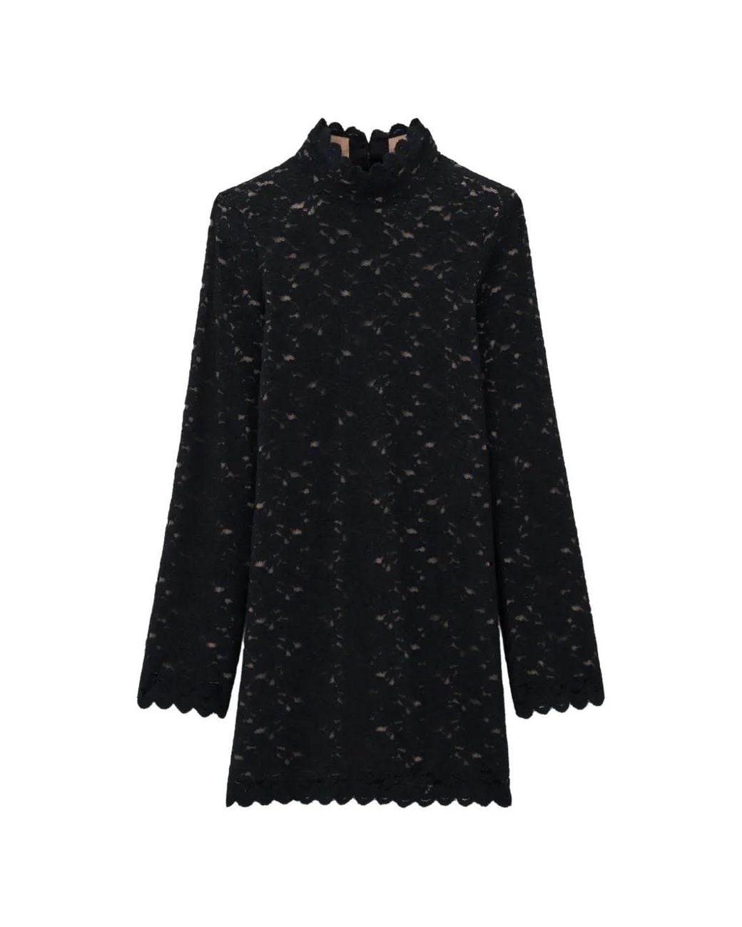 Ba&sh Black Learia Scalloped Lace Mini Dress