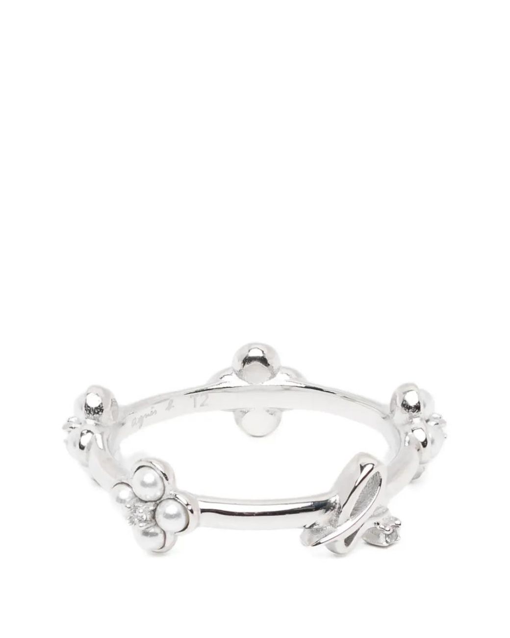 Agnes B. White Double Bloom Ring