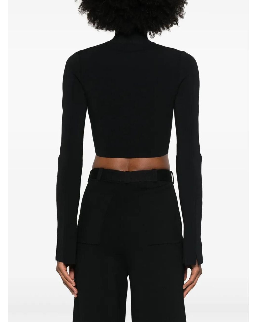 Nanushka Black Zip-Up Cardigan