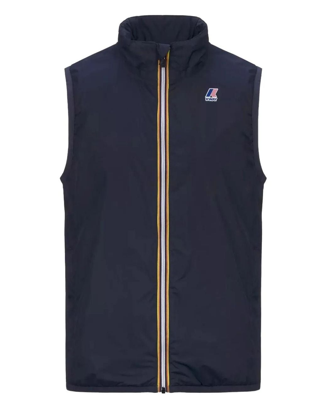 K-Way Blue Logo-Embroidered Gilet