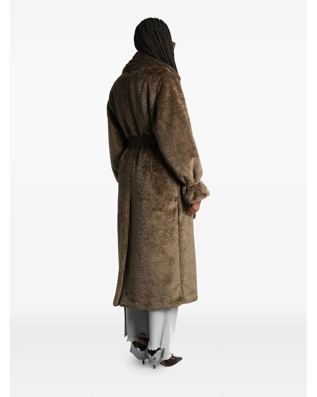 DARKPARK Brown Belted Single-Breasted Teddy Coat