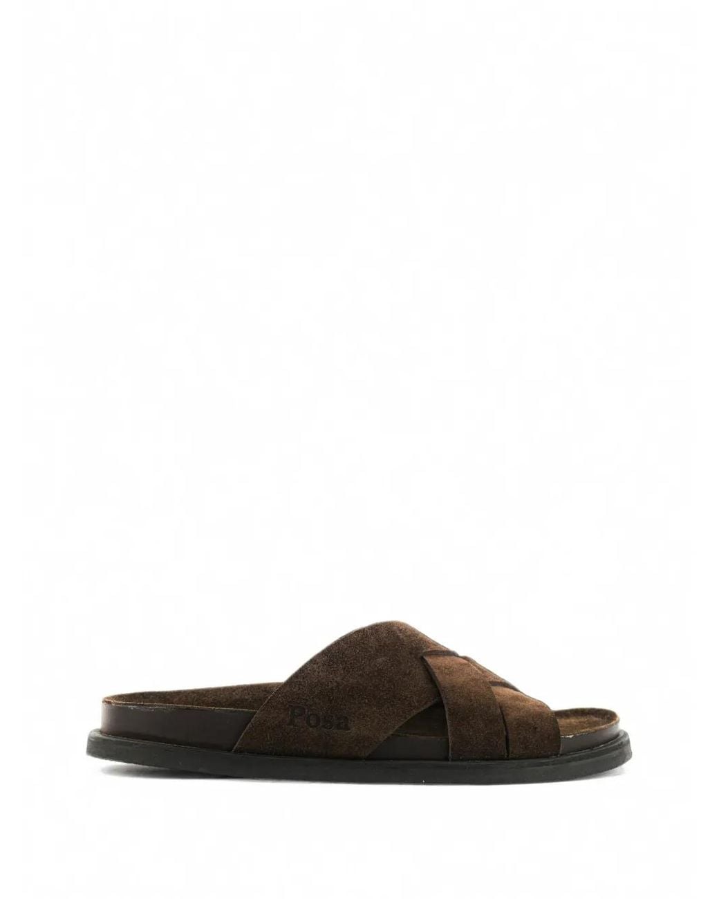 POSA Brown Sea-Slide Crossover Suede Slides for men