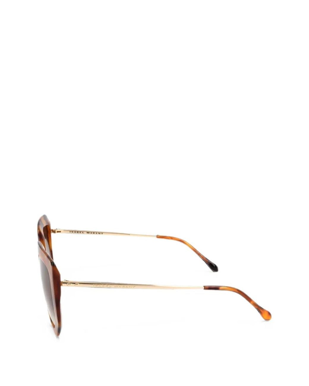 Isabel Marant Brown Tortoiseshell-Effect Geometric-Frame Sunglasses