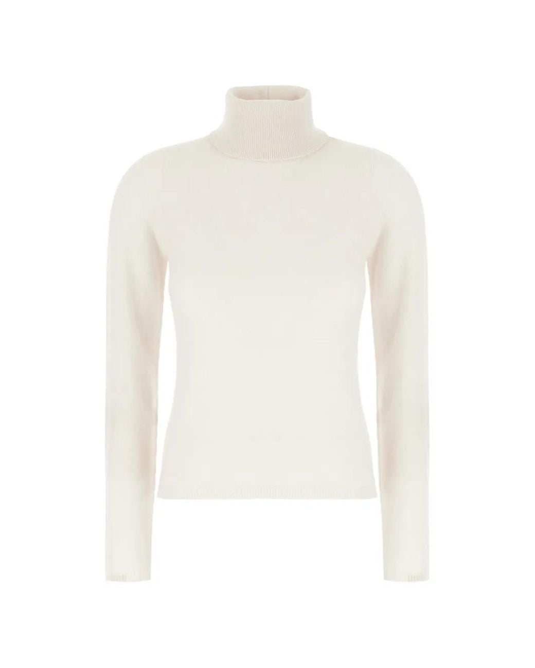 Vanisé White Roll-Neck Cashmere Sweater