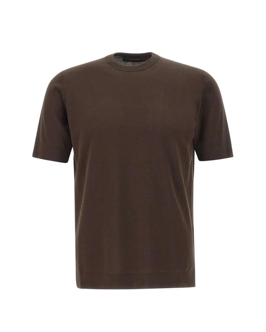 FILIPPO DE LAURENTIIS Brown Ribbed Short-Sleeve T-Shirt for men