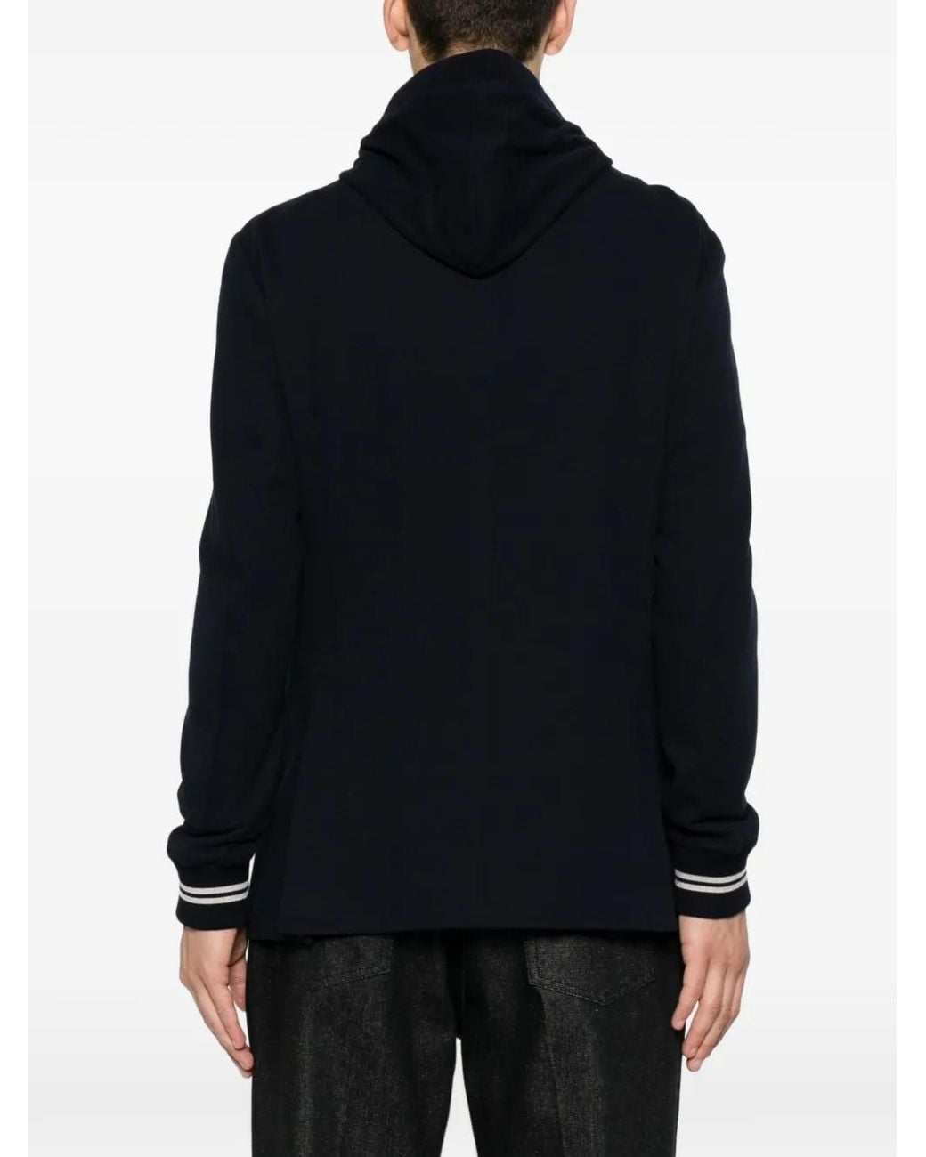 Eleventy Black Hooded Single-Breasted Jacket for men