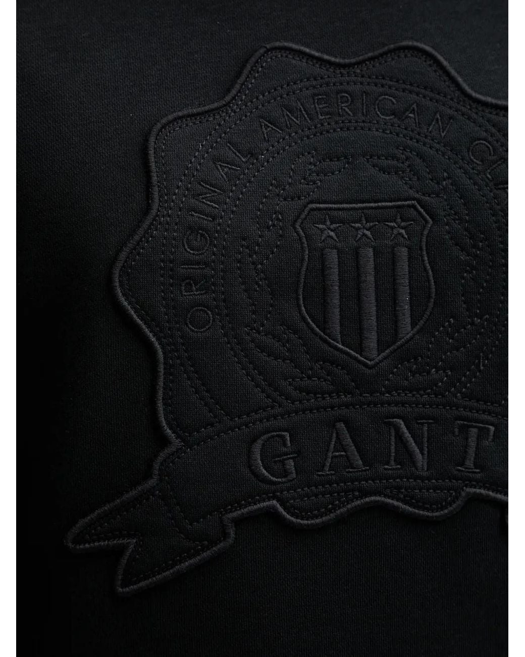 Gant Black Appliqué Crew-Neck Sweatshirt for men