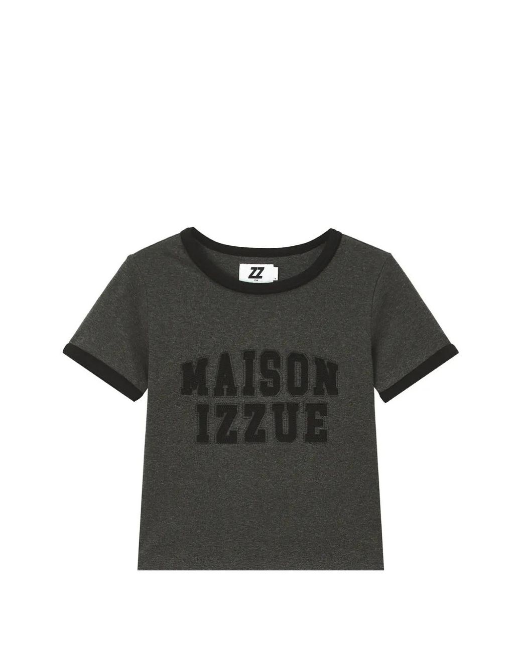 Izzue Black Logo-Print Ringer T-Shirt
