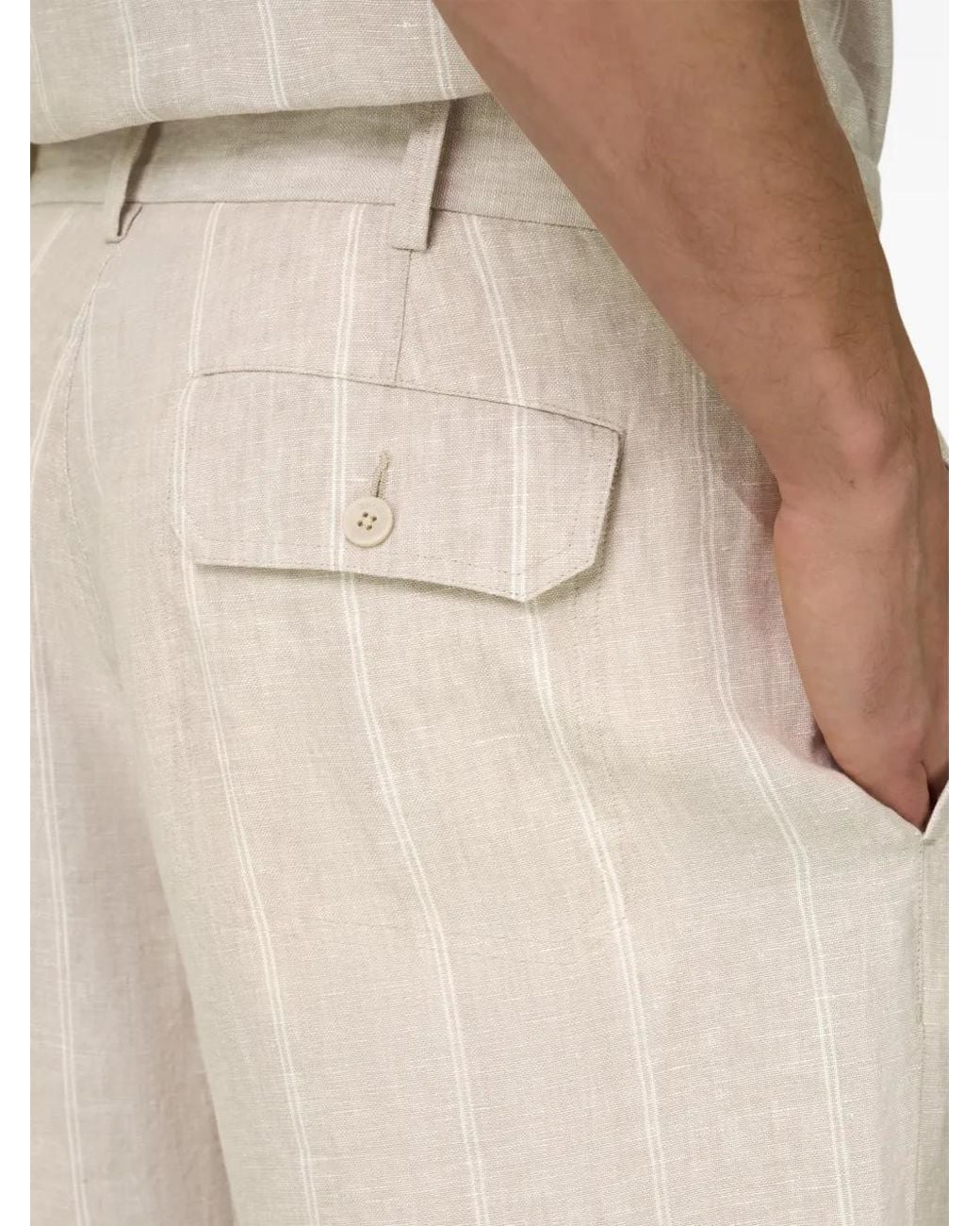 Boggi White Striped Bermuda Shorts for men