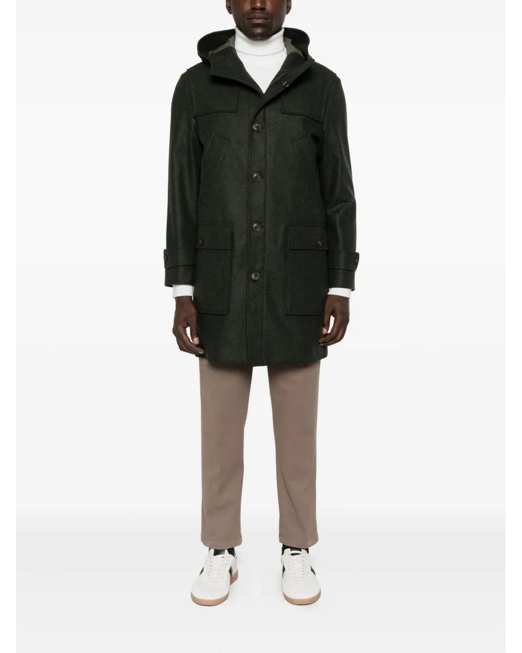 Fay Gray Patch-Pocket Single-Breasted Coat for men