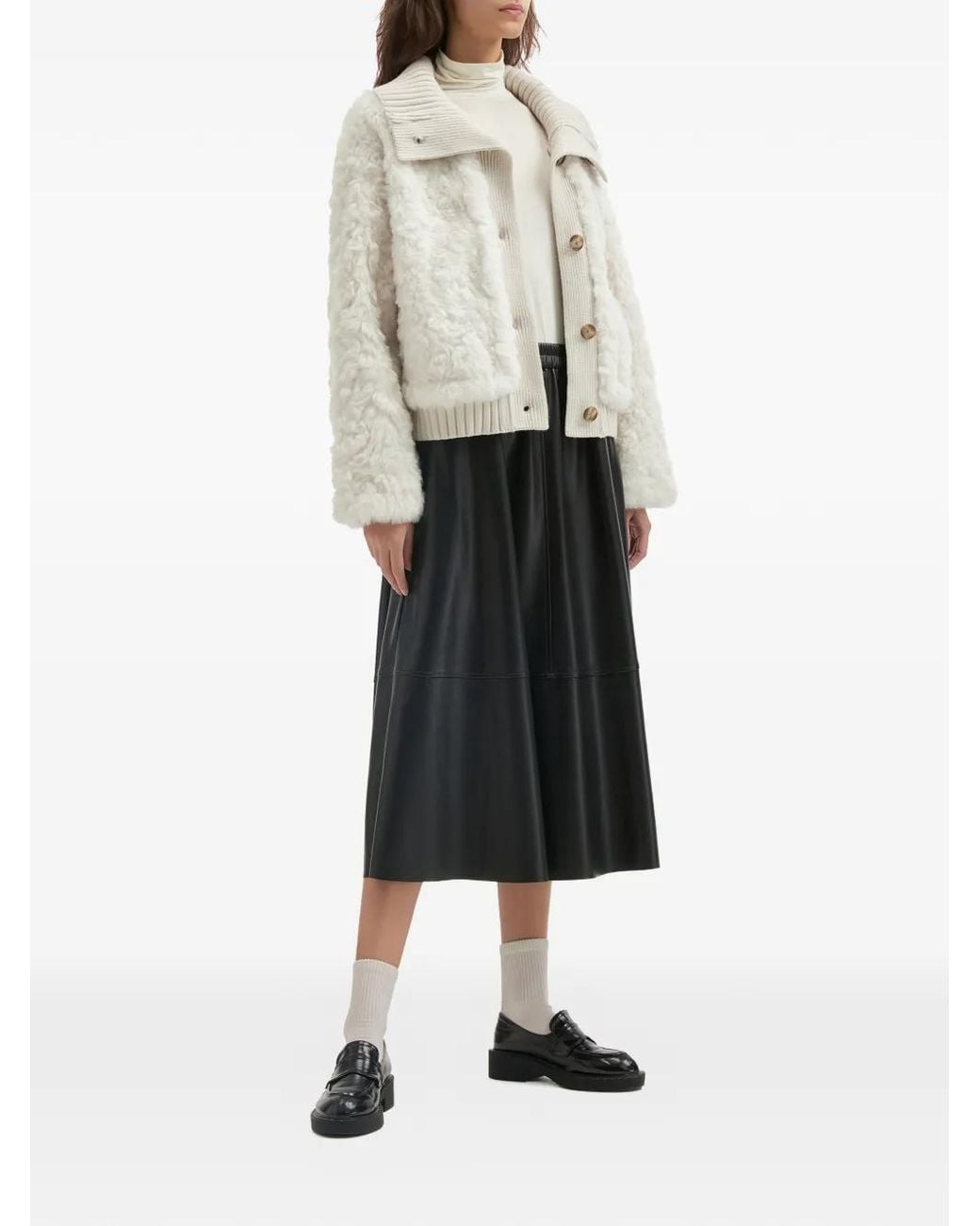 B+ AB White Button Collar Jacket