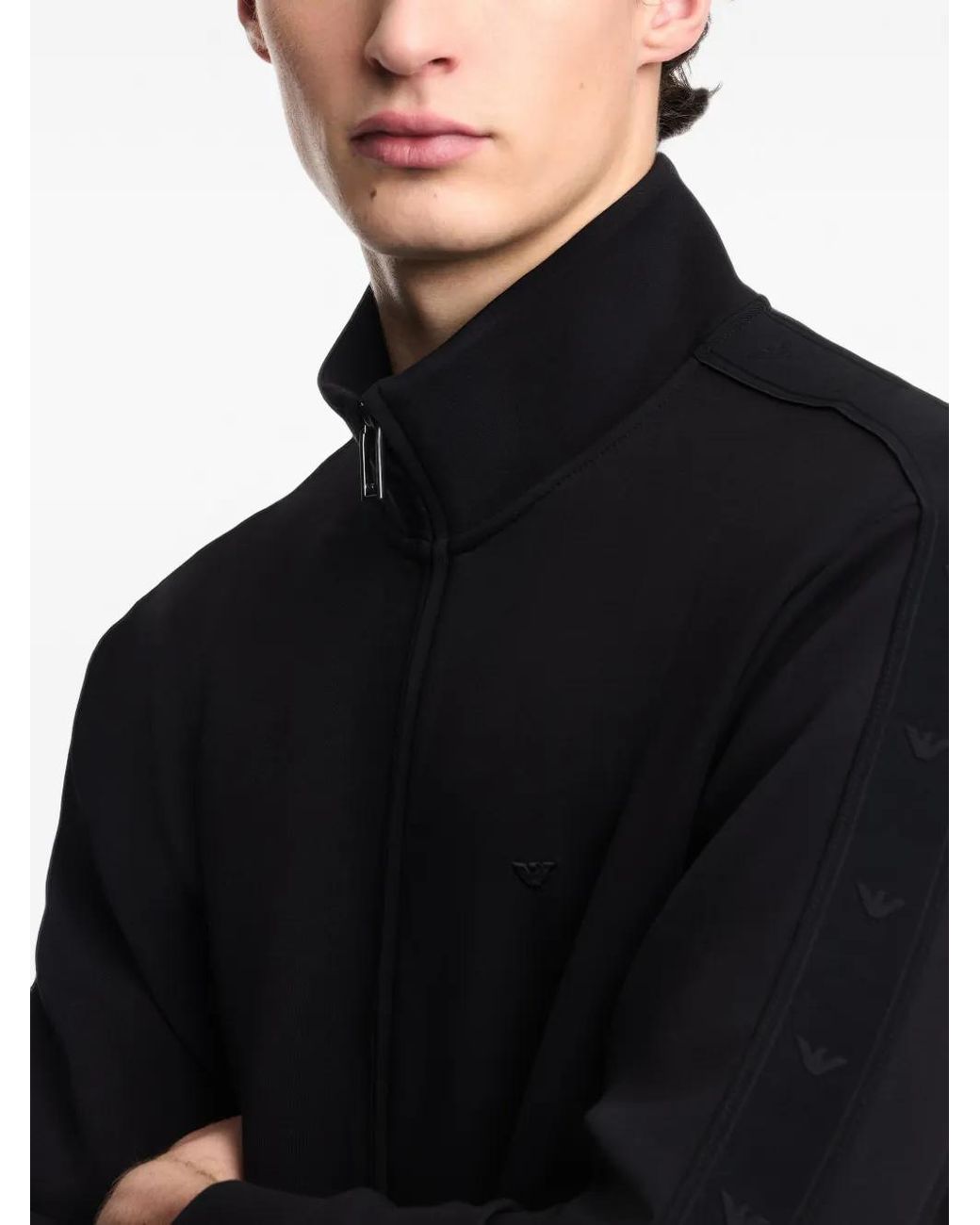 Emporio Armani Black Full-Zip Sweatshirt for men