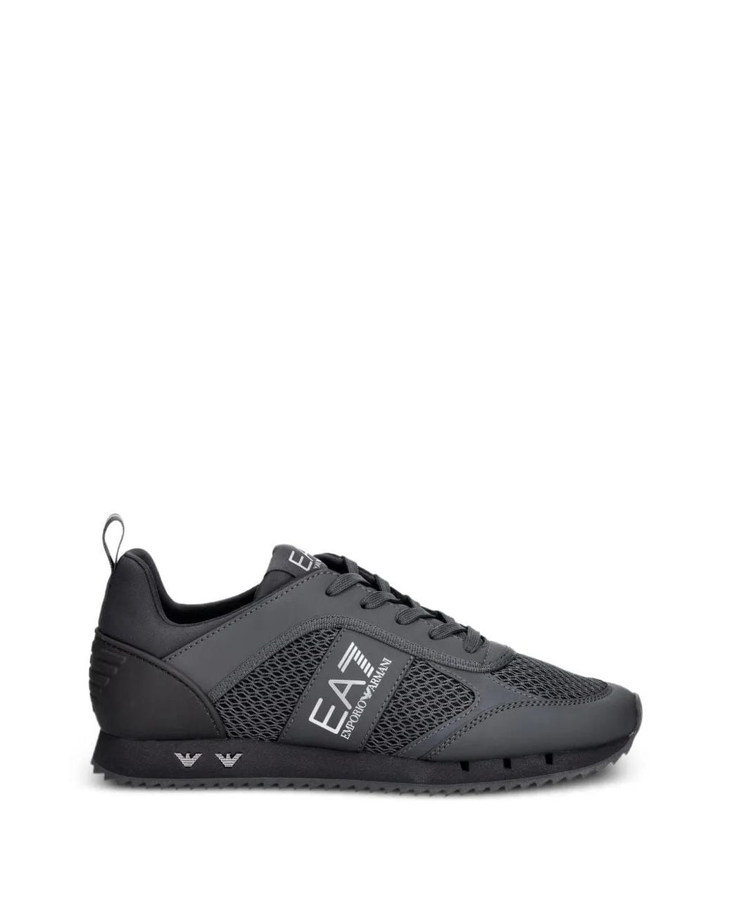 EA7 Black Logo-Print Mesh Sneakers