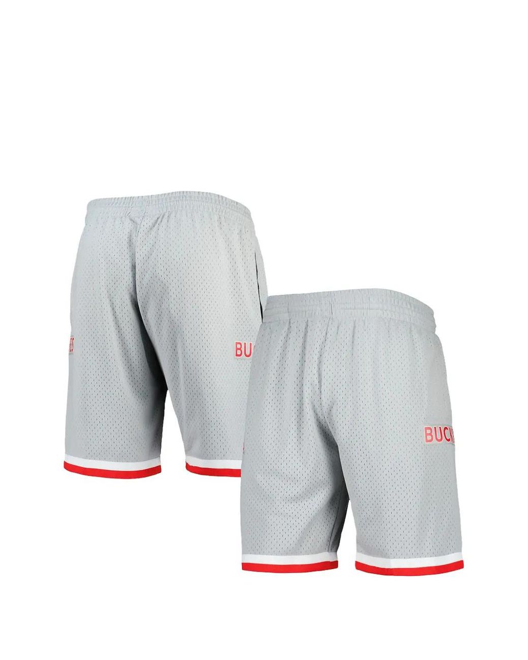 Mitchell & Ness Gray Ohio State Buckeyes 1991 Shorts for men