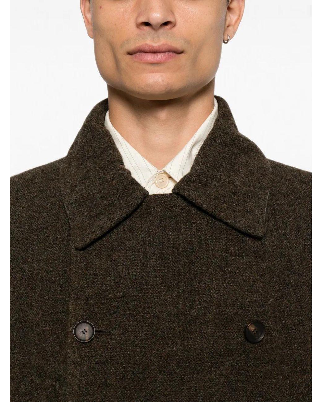 K'ANG Black Double-Breasted Reversible Coat for men