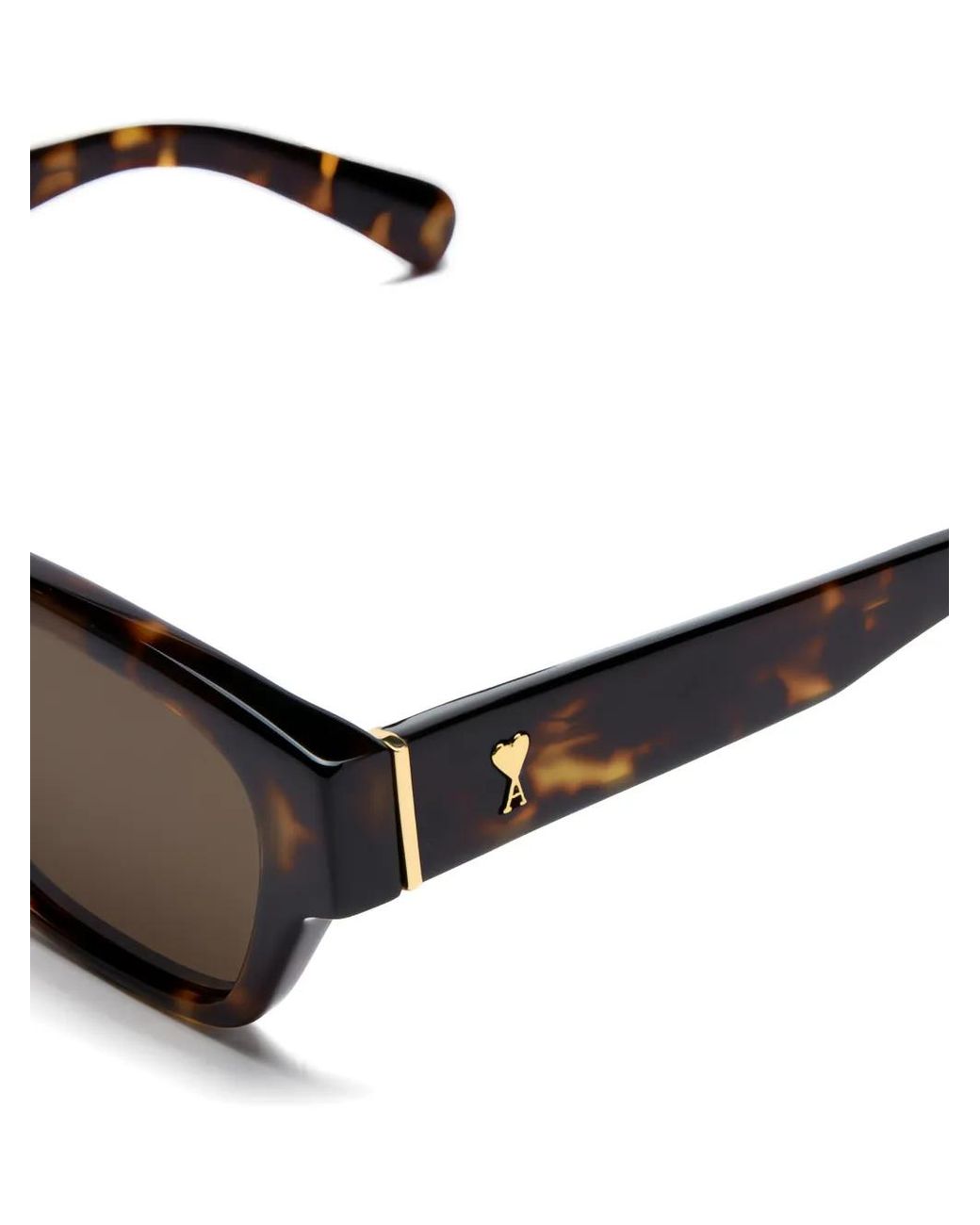 AMI Gray Square-Frame Logo Sunglasses