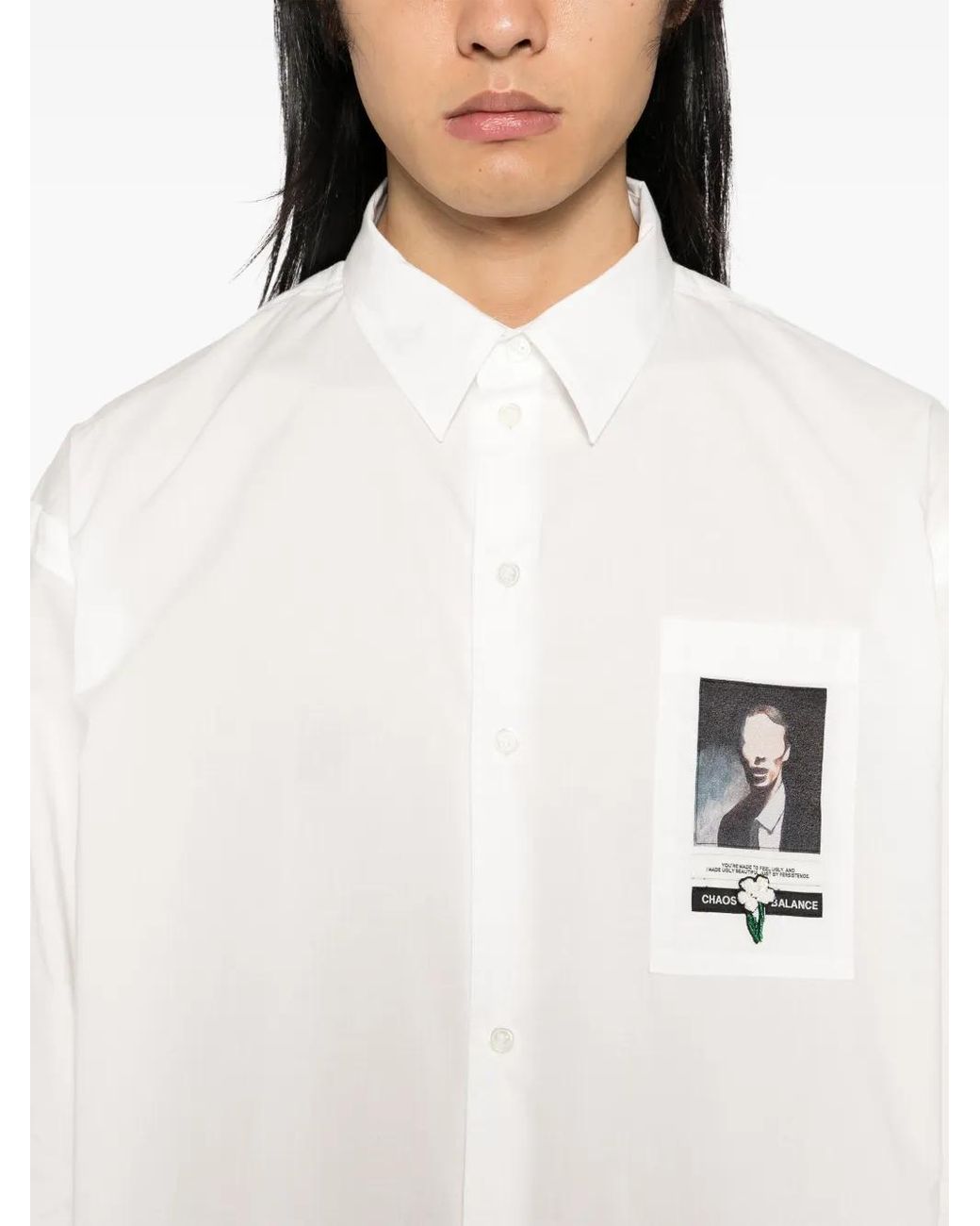Undercover White Motif Print Shirt for men