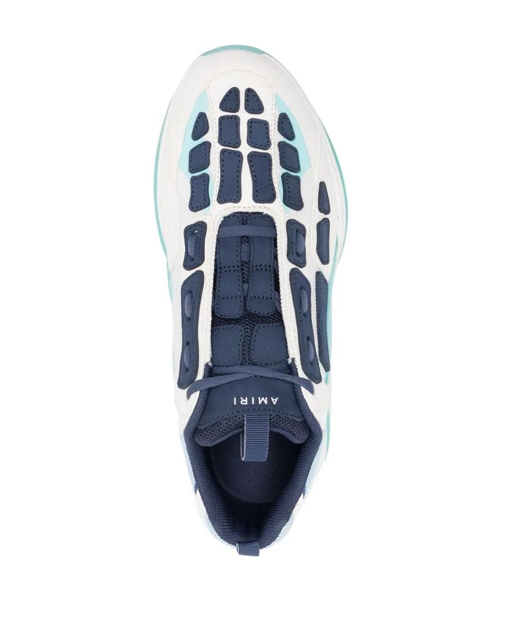 Amiri Blue Bone Runner Skeleton-appliqué Mesh Low-top Trainers for men