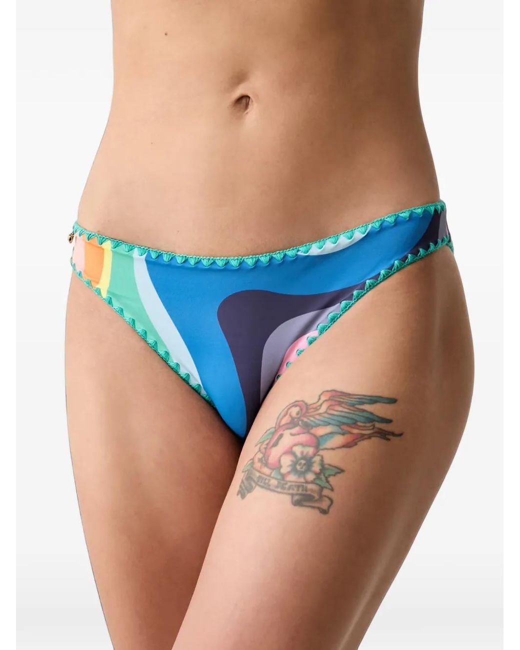 Kurt Geiger Blue Wave-Pattern Bikini Bottoms