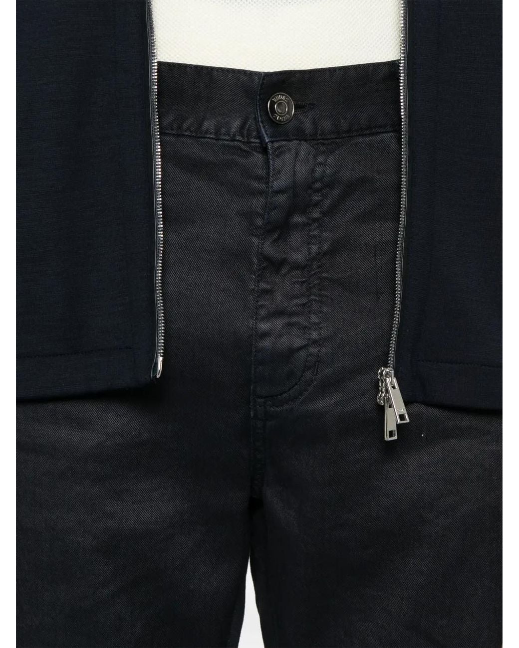 Zegna Blue Logo-Patch Trousers for men
