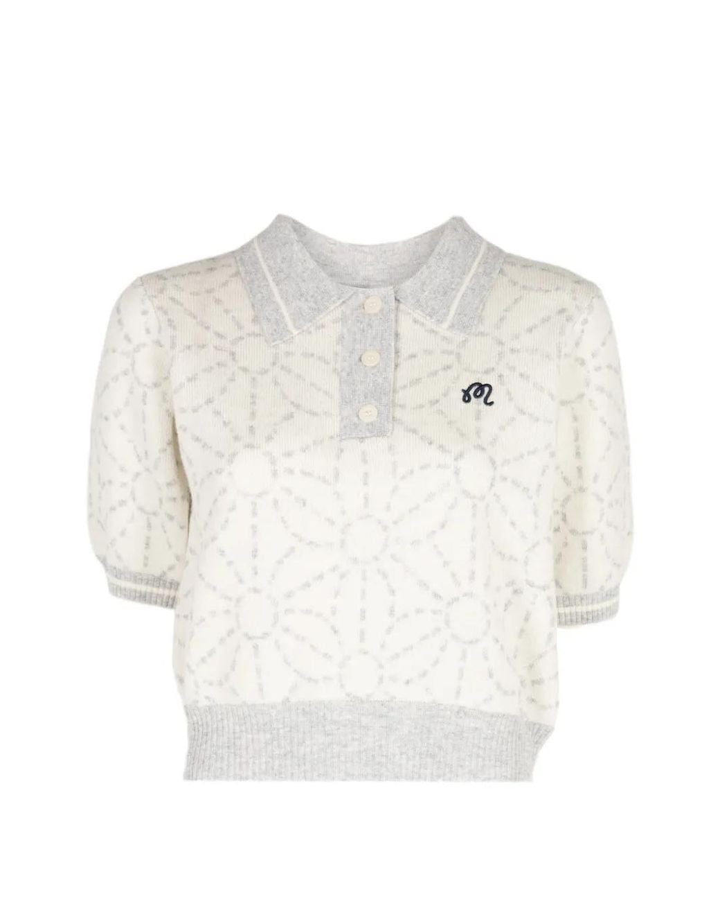 Malbon Golf White Polo Mikayla Sashiko