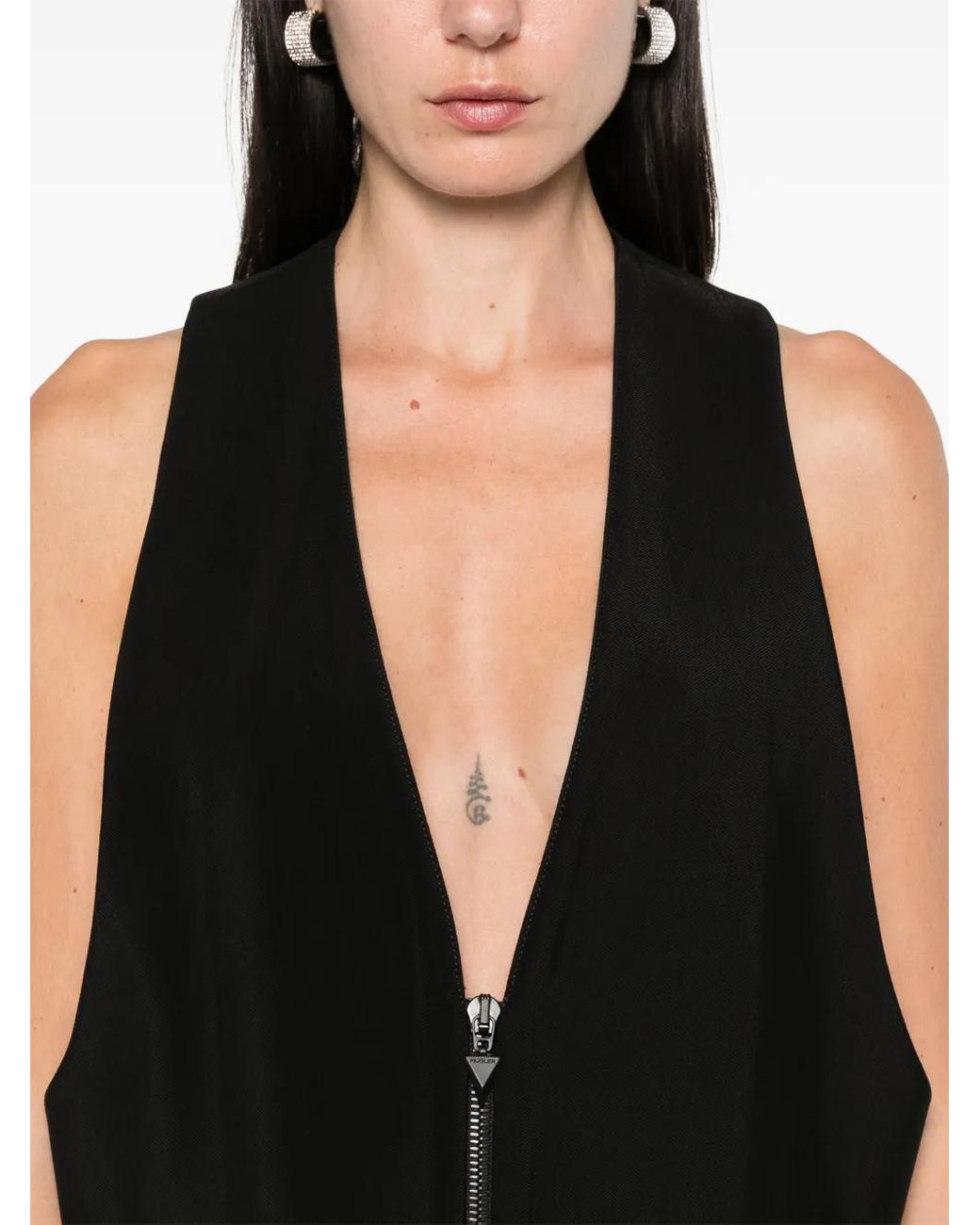 Mugler Black Tailored Vest