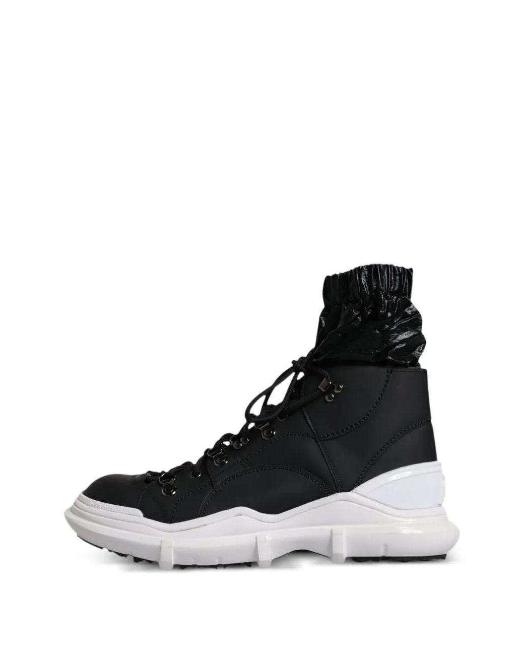Dolce & Gabbana Black Galileo Gaiter-Detail Sneakers for men