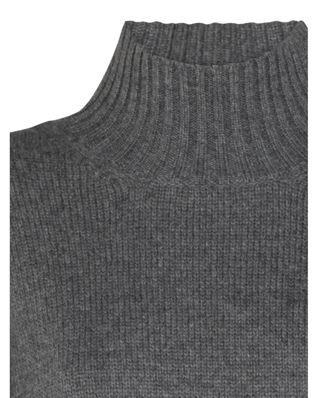 Malo Gray High-Neck Sweater