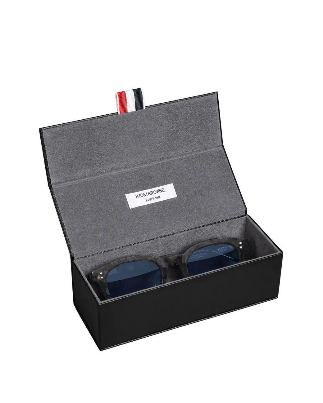Thom Browne Blue Tortoiseshell Rectangular-Frame Sunglasses