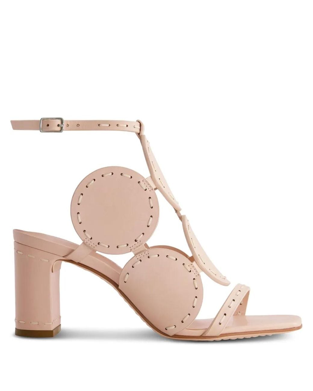Bernardo Pink 1946 75Mm New Moon Circular-Cutout Sandals