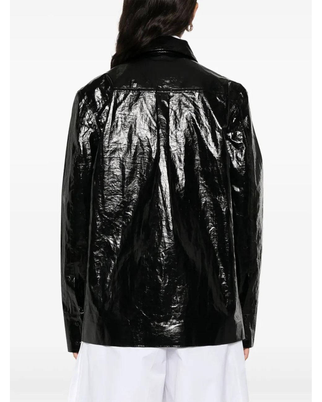 Jil Sander Black Coated Linen Shirt