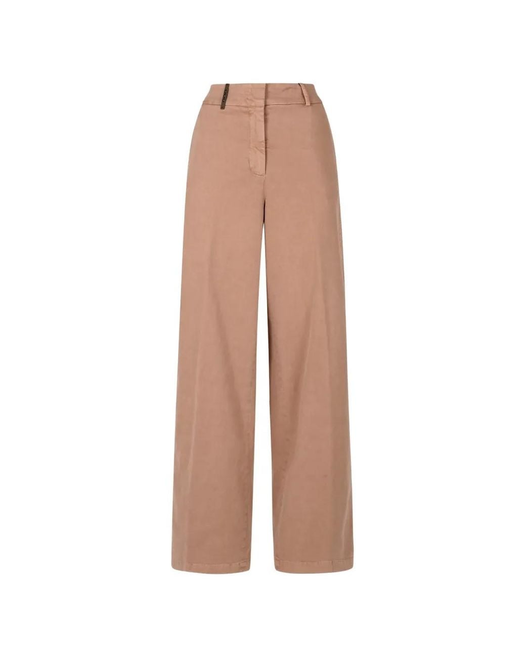 Peserico Natural Wide-Leg Tailored Trousers