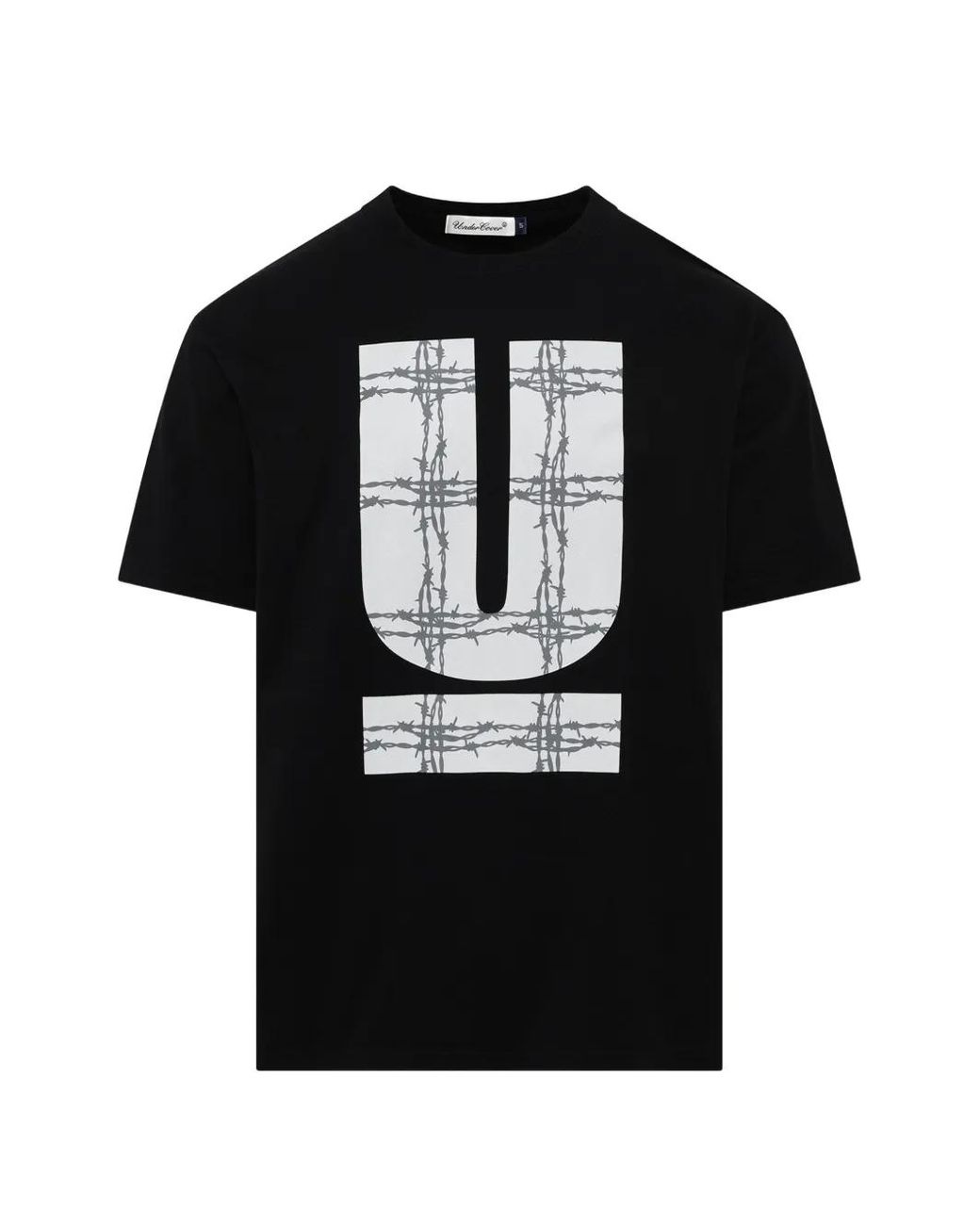 Undercover Black Barbed Wire Graphic T-Shirt for men