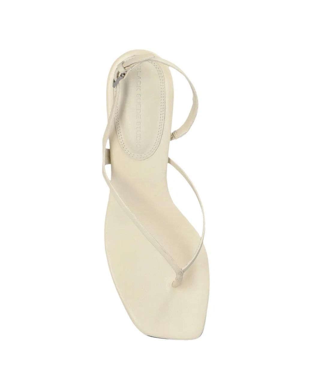 Black Suede Studio White Mehak Thong-Strap Sandals