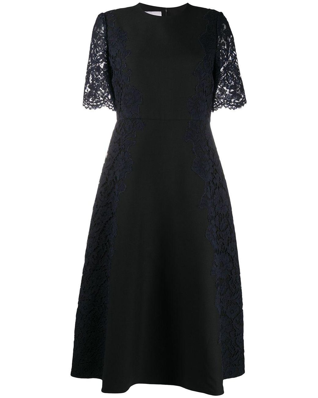 Valentino Lace Sleeve Dress in Black - Lyst