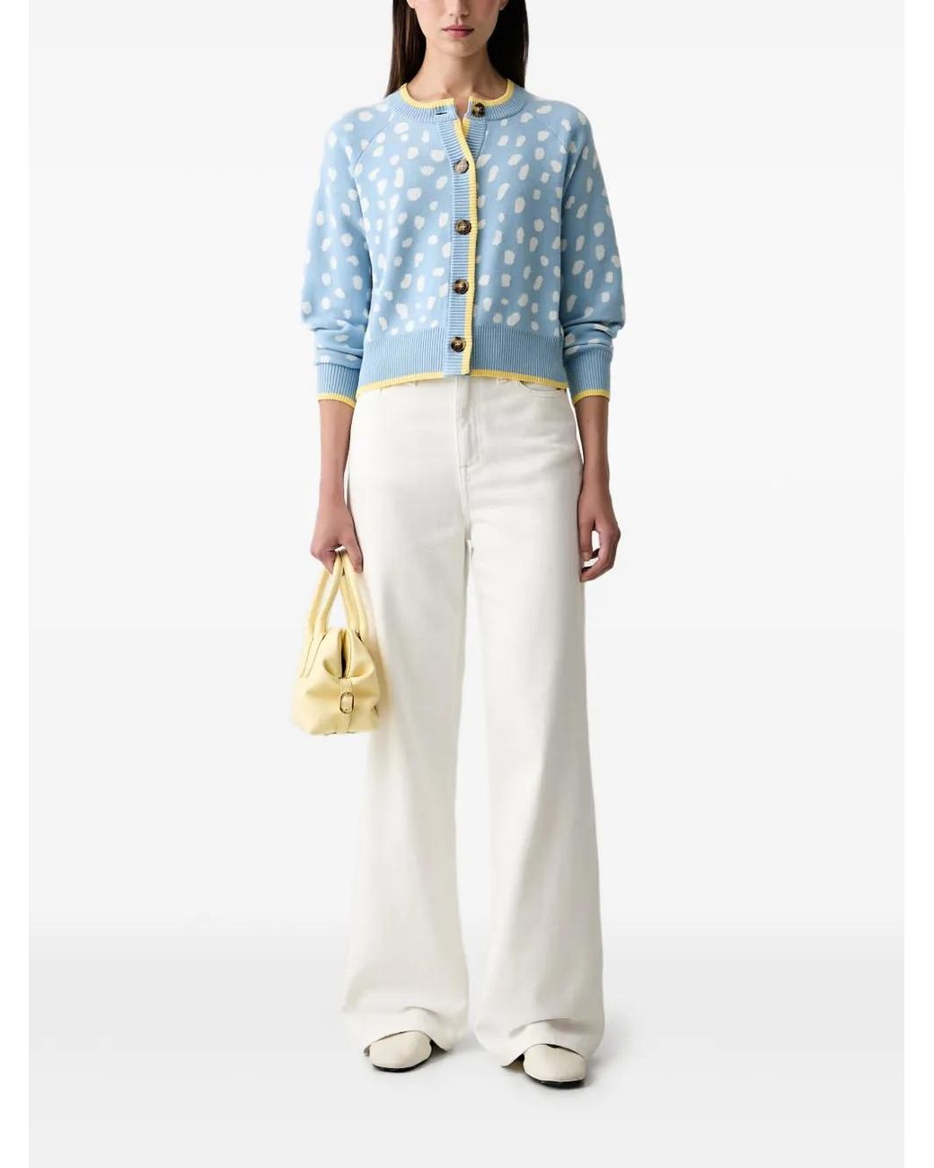 Never Fully Dressed Blue Cardigan À Pois
