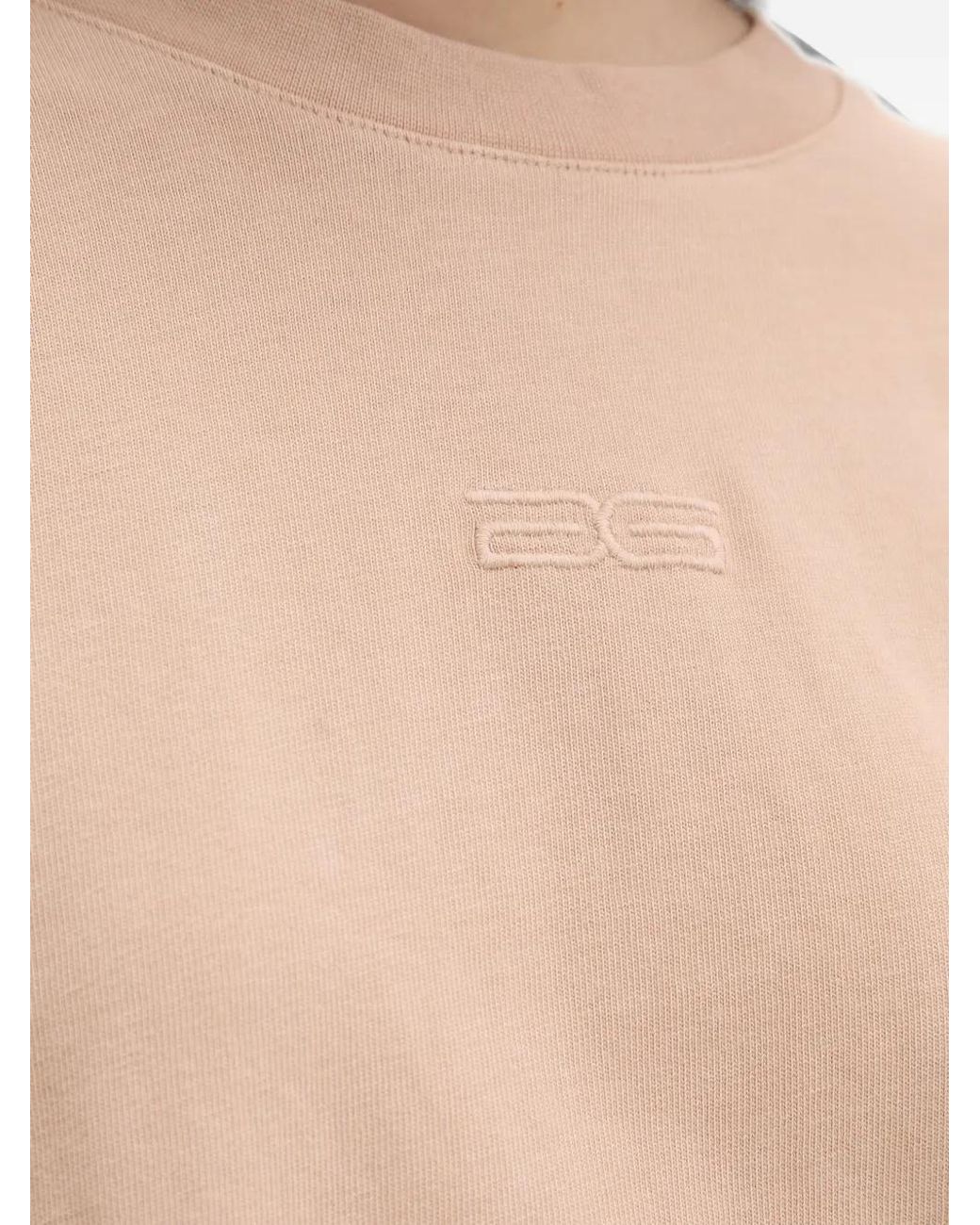 Gestuz Natural Jiogz Logo-Embroidered Oversized T-Shirt