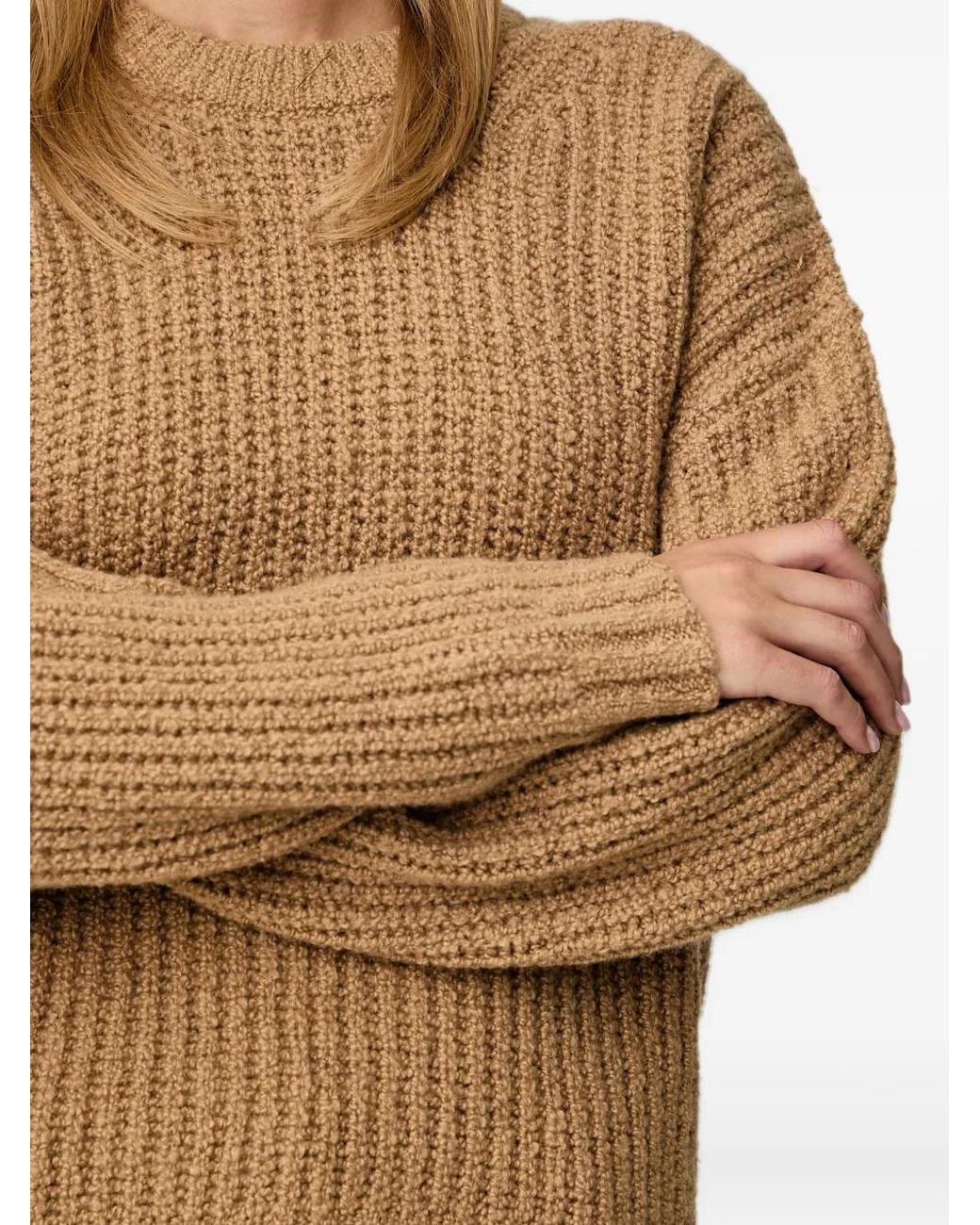 MICHAEL Michael Kors Natural Ribbed Wool Blend Bouclé Sweater