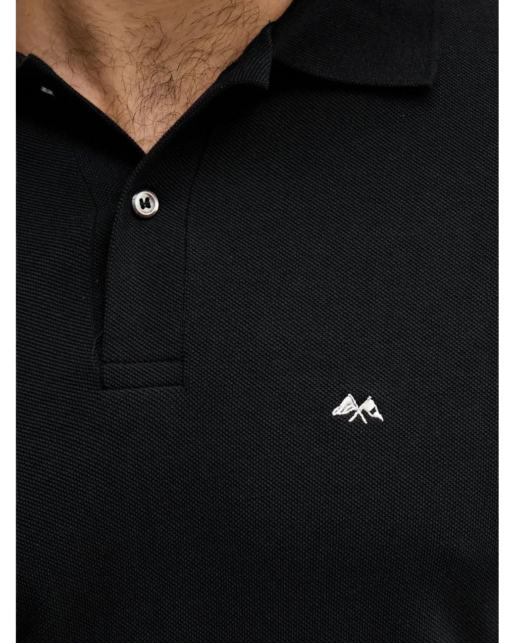 Lindbergh Black Logo-Embroidered Polo Shirt for men