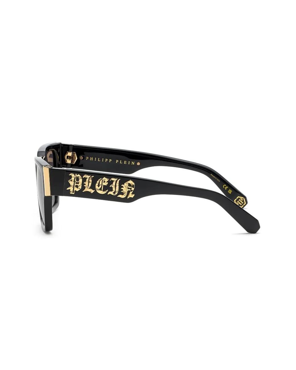 Philipp Plein Gray Logo-Plaque Square-Frame Sunglasses