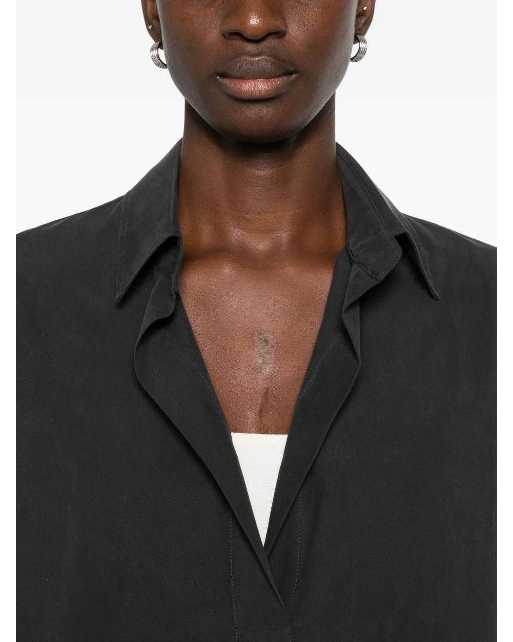 Camisa Con Solapa De Muesca Max Mara de color Black
