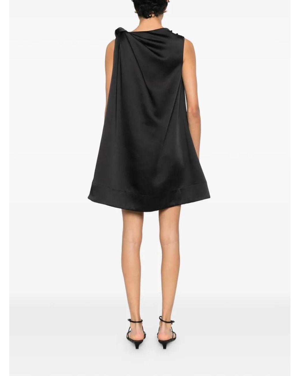 ELEH Black Knot-Detail Mini Dress