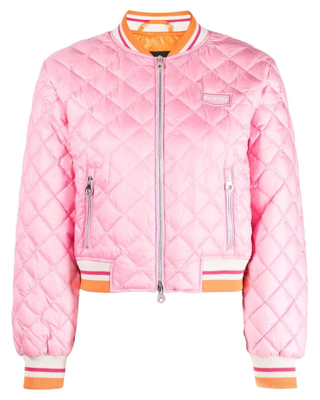 Duvetica Scaglia Diamondquilted Bomber Down Jacket in Pink Lyst