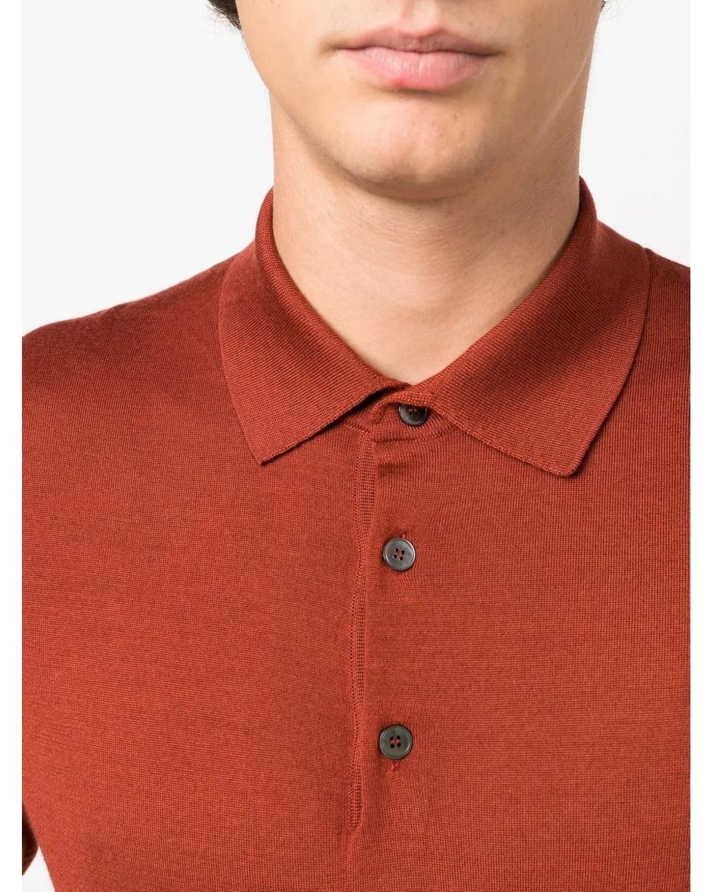 Zegna Red Polo En Maille À Manches Longues for men