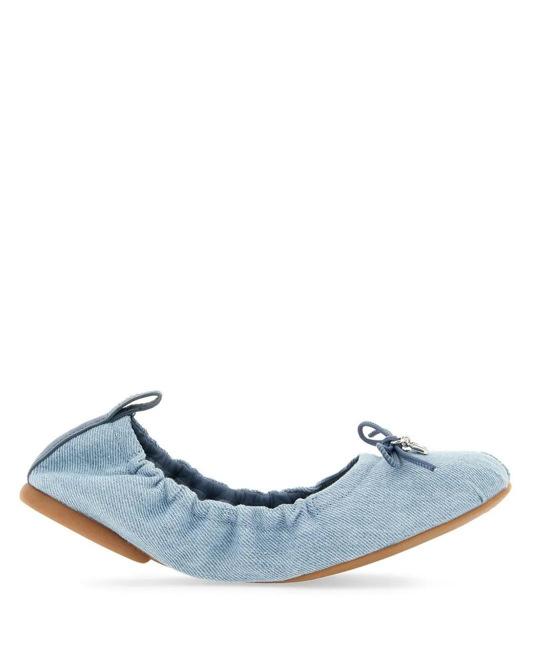 Hogan Blue Denim Ballerina Shoes