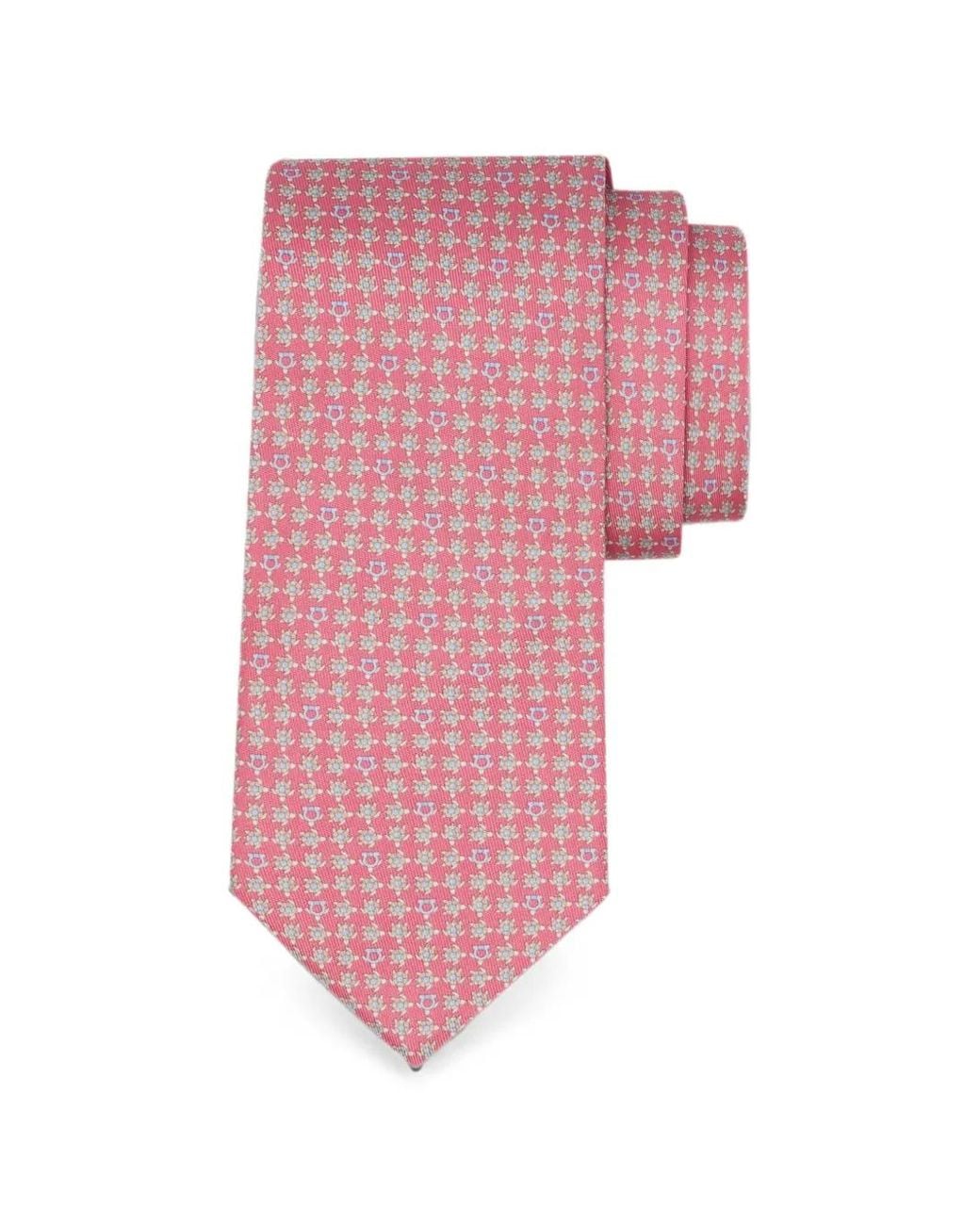 Ferragamo Pink Cravate En Soie À Imprimé Turtles for men