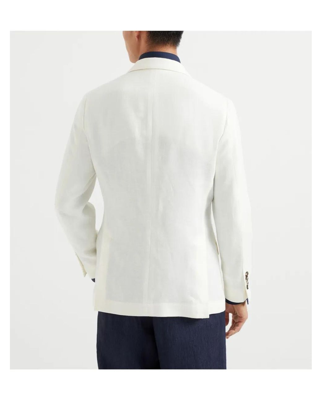 Brunello Cucinelli Natural Single-Breasted Blazer for men