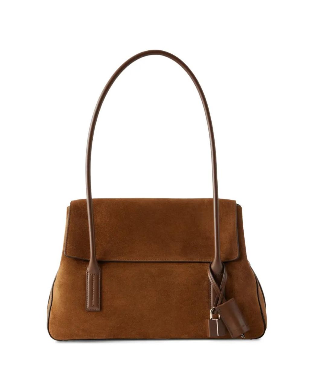 Tom Ford Brown Eclipse Medium Whisky-Colored Suede Shoulder Bag With Smooth Leather Details