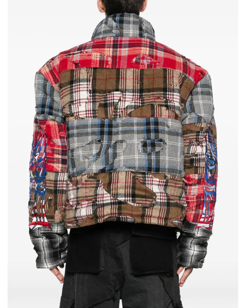 Who Decides War Red Ruin Patchwork-Design Jacket for men