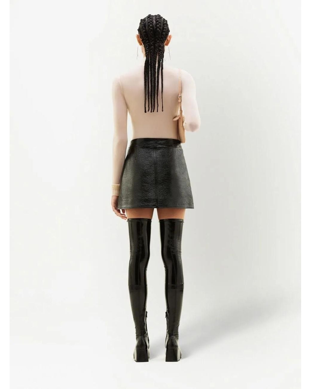 Courreges Black A-Line Mini Skirt